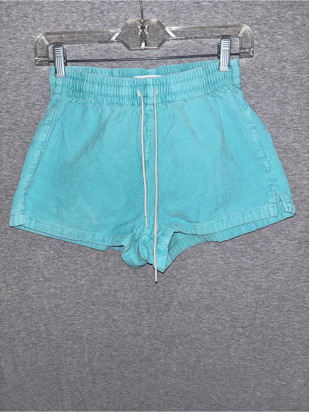 PacSun Teal Corduroy Elastic Drawstring Shorts